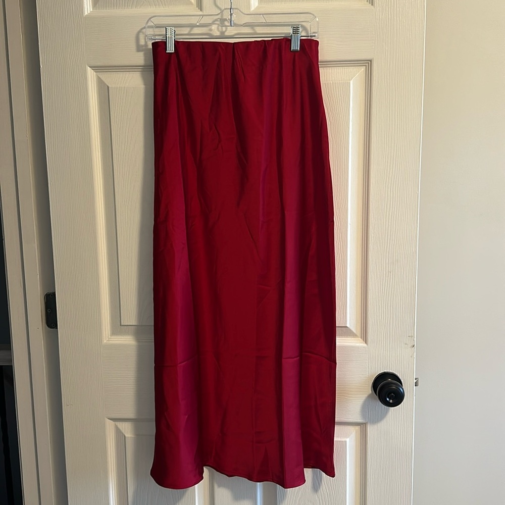 Red Satin Skirt